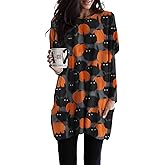 GLIGLITTR Womens Halloween Crewneck Sweatshirts Pumpkin Long Sleeve Pullover Tops Vintage Oversized Shirt Blouse Clothes