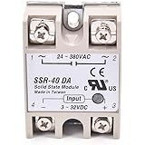 Artshu 1Pc Industrial Solid State Relay SSR 40A with Protective Flag SSR-40DA 40A DC Control AC