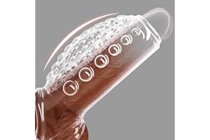 Penis Sleeve Extender Cock Ring Male Sex Toy, Transparent Cock Sleeve Penis Pump with Ball Loop,Silicone Reusable Cocking Pen