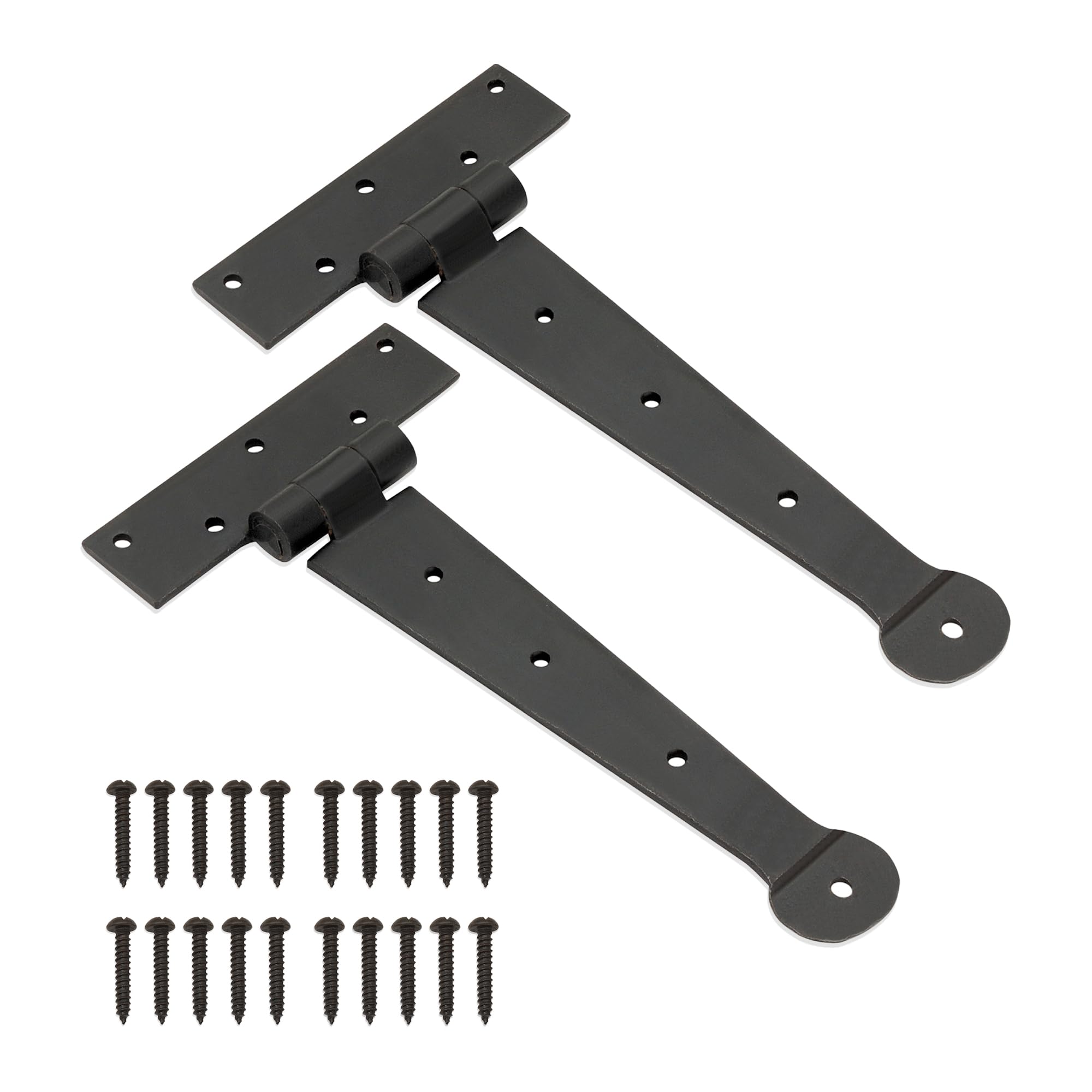 Hand Forged Tee Hinge Strap Heavy Duty T Hinge Beeswax Penny End Finish Sold in Pairs New (9'') with Fxings