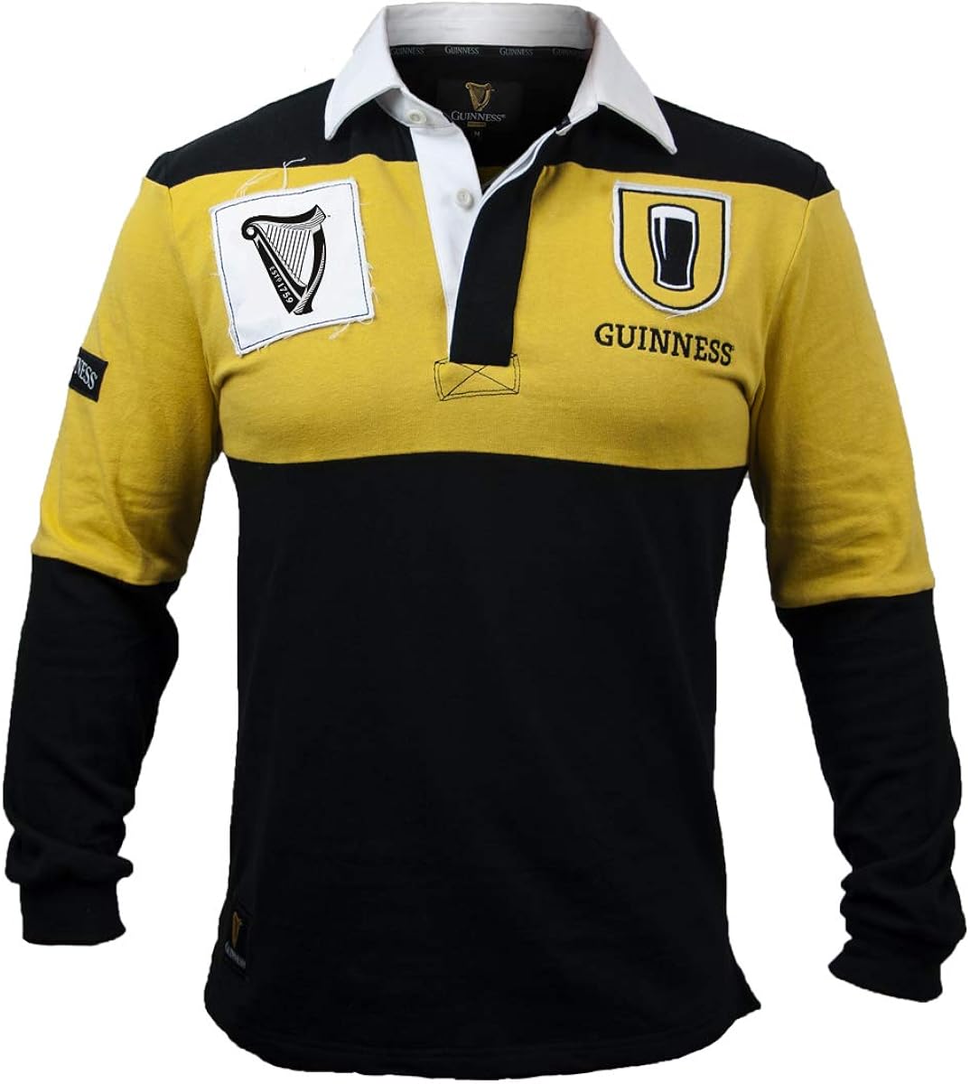 Guinness Mustard & Black Rugby Jersey: Clothing