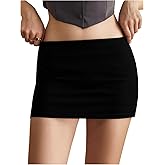 winkbay Women's Low Rise Bodycon Mini Stretchy Skirt Y2k Party Going Out Skirts