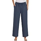Latuza Women's Petite Length Linen Pants Wide Leg Lounge Pants