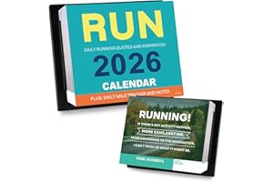 FETEULO 2026 Desk Calendar - Motivational Calendar, 5’’×6’’, Running Gear, Daily Calendar for Runners, Jan 2026 - Dec 2026, Inspirational Desk Calendar 2026, Daily Running Quote