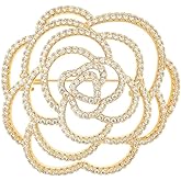EMEGCY Flower Brooch for Women Rhinestone Flower Brooch Pins Floral Brooches Jewelry Gift for Mom Wife