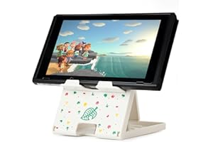 Tscope Switch Stand - Animal Crossing Compatible, Adjustable Switch Lite/OLED Compact Portable Foldable Holder (White)