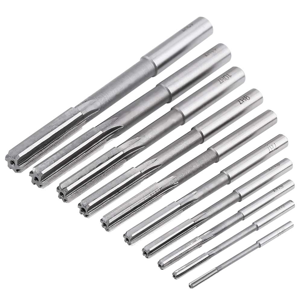 10pcs Cutting Reamer,HSS H7 Straight Flute Reamer Machine Cutter 3/4/5/6/7/8/9/10/11/12mm