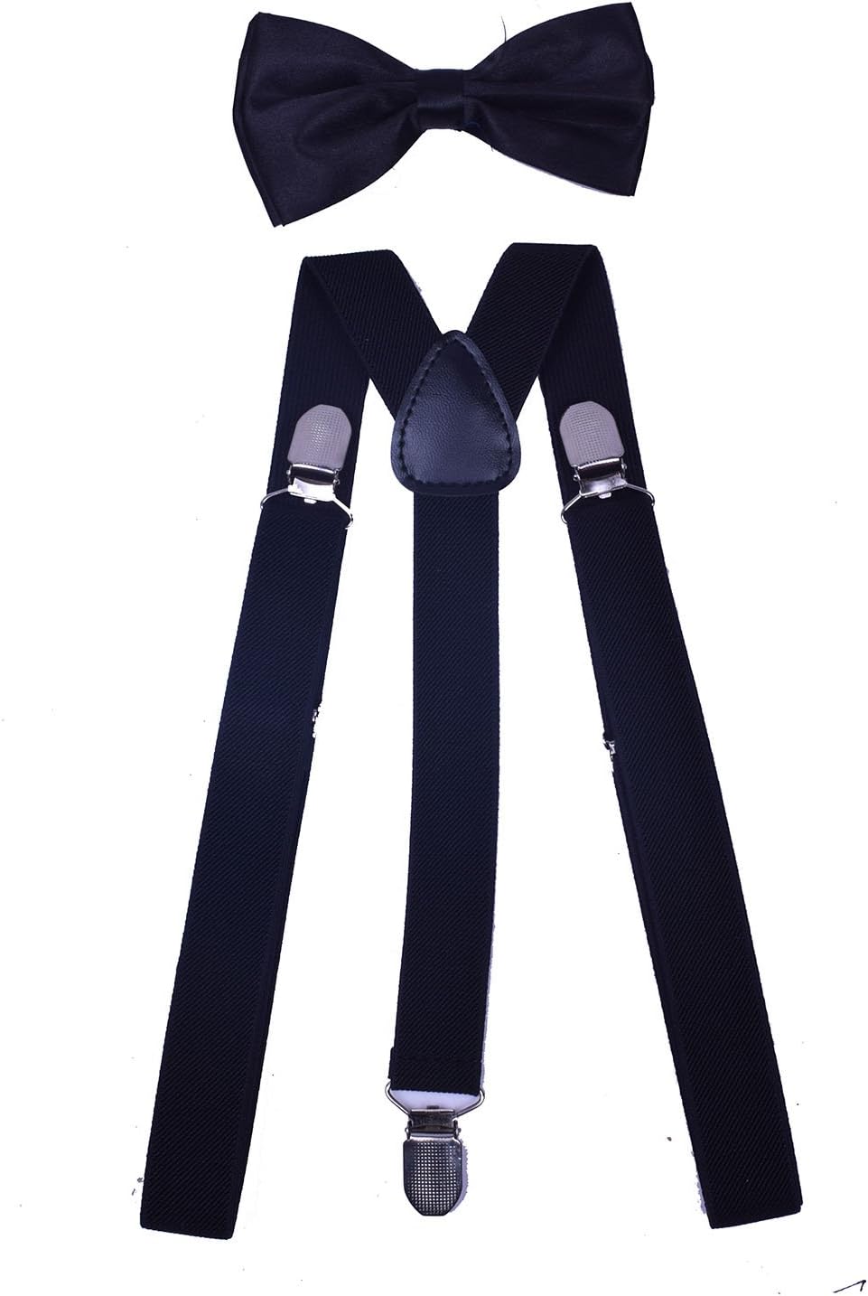 WDSKY Men's Bow Tie and Suspenders Set for Wedding Party Adjustable