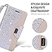 ProCase Wallet Case for iPhone 8 Plus/7 Plus 5.5 Inch, Flip Fold Card Case Stylish Slim Stand Cover with Wallet Case Fits for iPhone 8 Plus/iPhone 7 Plus 5.5” -Glittersilver