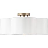 Capital Lighting 4453BG-561 Quinn Decorative Fabric Shade Semi Flush Ceiling Light Fixture, 4-Light 240 Total Watts, 8" H x 1