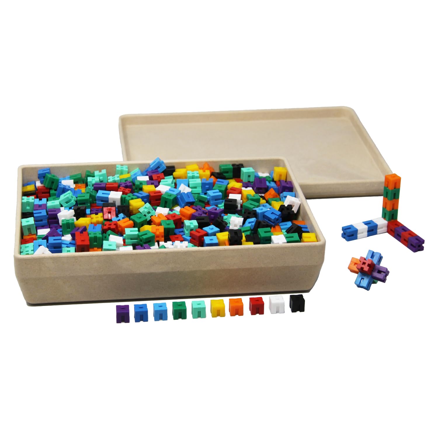 WISSNER® active learning - Plug-in weight cubes in 10 colours (1000 pieces) - RE-Plastic®.® aktiv lernen - Plug-in weight cubes in 10 colours (1000 pieces) - RE-Plastic®.