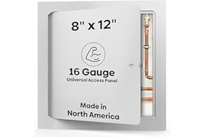 BEST ACCESS DOORS BEST 8” x 12” Universal Metal Access Panel with One Piece Trim Flange, 16-Gauge Steel Access Door for all Flush Surfaces, Rounded Safety Corners, Hidden Hinge, Screwdriver Latch, AMZ-BA-UF-5000