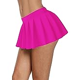 Afibi Women Sexy Stretchy Elastic Waist Pleated Ruffle Mini Skirt for Schoolgirl Outfits