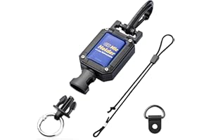 ULLNOSOO CB Mic Holder, Retractable Microphone Hanger Keeper CB Radio Accessory, Heavy-Duty Mic Tether 32" Stainless Steel Cord with Adjustable Mount Kit, Perfect for Truck Driver Diving