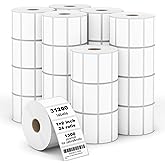 (31200 Labels/24 Rolls) Labelebal 2" x 1" Direct Thermal Label (3-Proof 1" Core) Multipurpose Shipping Address Barcodes Labels Compatible for Zebra & Rollo Desktop Label Printer (1300 Labels/Roll)