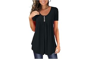 CHUOAND Womens Blouse,Women Button Plus Size Tops V Neck Summer Floral Print Fashion Short Sleeve T Shirts