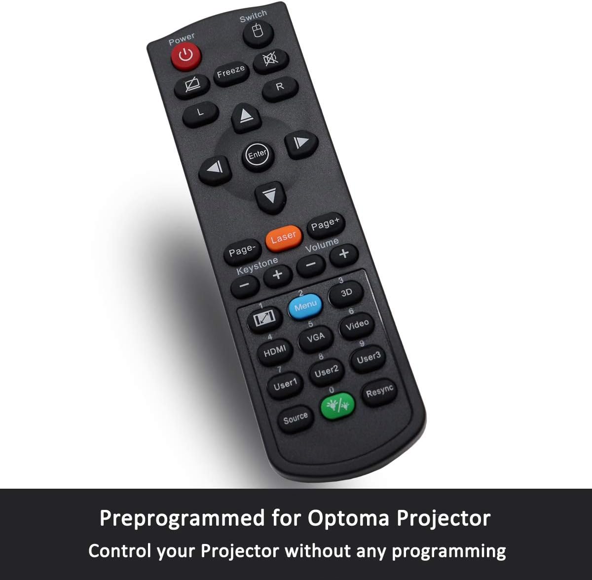 AuKing Projector Remote Control for Optoma EH319UST EH320UST EH330UST EH341 EH415e W415e EH415ST EH416 EH490 EH504 EH512 W319UST W320UST W330UST W412 W416 W512 WU416 X416 W316ST X316ST W351 X351 - Image 5