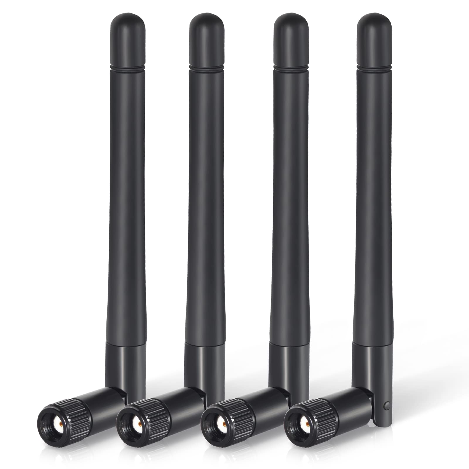 Bingfu External WiFi Antenna Aerial Dual Band 2.4GHz 5GHz 5.8GHz 3dBi MIMO RP-SMA Male for Bluetooth WiFi Router Wireless Network Card USB Adapter Video Surveillance Monitor (4-Pack)