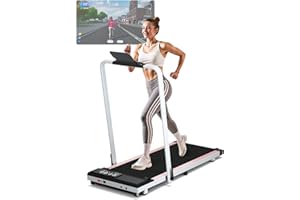 DeerRun 3 in 1 Walking Pad Treadmill, 300 Weight Capacity Foldable Treadmill, 3.0HP Low Noise Under Desk Treadmills for Home 