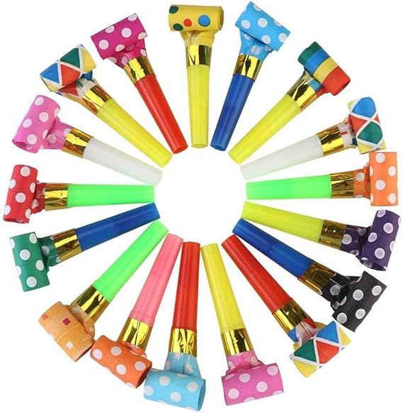 Koogel Party Whistles, 100 Pcs Musical Blowouts, Birthday Party Favors
