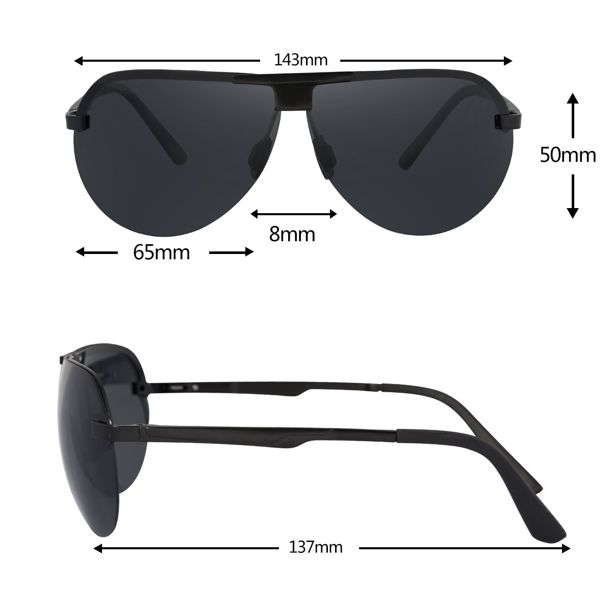 Zealme Polarized Aviator Sports Lightweight Durable Unbreakable Frame Anti Glare Baseball Cycling Fishing Golf Running Bicycle Polaroid Hiking Sunglasses (Black1) BM120