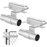 MorningRo 2 Pcs Chain Link Fence Rolling Gate Track Bracket 1-5/8 to 2-7/8" | Rolling Gate Hardware Kit, Galvanized Steel Coating, Universal Sliding Hardware Kit, Easy Wall Installation