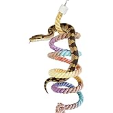 JWVGWV Snake Enrichment Climbing Toy, Ball Python Tank Accessories, Hanging Climbing Decor Colorful Cotton Rope with Metal Hooks, Corn Snake Climbing Accessories, Ball Python Enrichment Toy