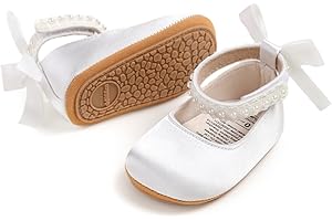 MYLELEYA Baby Girls Mary Jane Flats Wedding Uniform Dress Shoes Soft Anti-Slip Sole Infant Newborn Crib First Walkers Prewalker Shoe