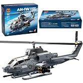 MISINI M8024 AH-1W Super Cobra Armed Helicopter Building Blocks Set, 958 Pcs Military Medium 1:35 Helicopter Building Kit, Airplane Model Making Gifts and Collections Suitable for Military Enthusiasts