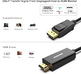BENFEI DisplayPort to HDMI Cable 3ft DP to HDMI Male Cable Gold Plated view 2