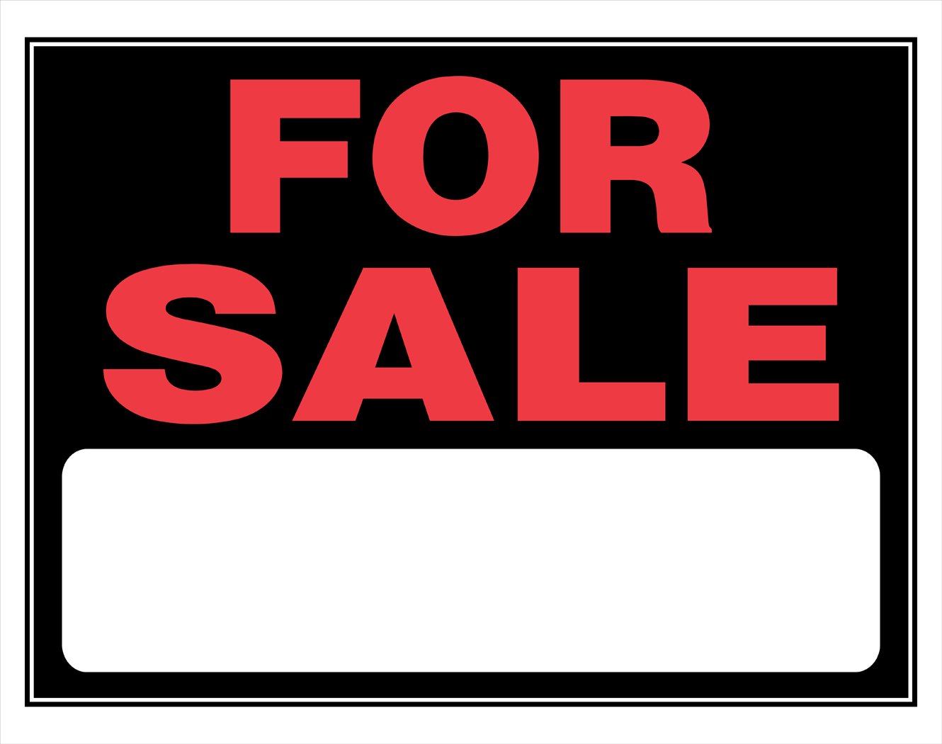 Photo 1 of **MINOR DAMAGE** Hillman 840028 For Sale Sign with Space for Fill In, Black and Red Plastic, 15x19 Inches 1-Sign