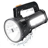 Handheld Large Flashlight Rechargeable, ERAY 10000 Lumens Powerful LED Spotlight Searchlight Strobe Flashlight Lantern Combo 