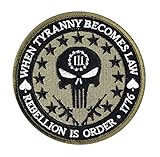 Tyranny Law Rebellion Punisher Skull Tactical Morale Hook+Loop Patch G4