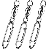 Alwonder 30-Pack Fishing Speed Clips Quick Change Snap Swivels, Ball Bearing Swivel Power Clips Fishing Snap Swivels Freshwater Saltwater Crankbait Popper Lures Quick Snaps Connectors Tackle
