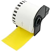 BETCKEY - Continuous Length Labels Replacement for Brother DK-2205 (2.4 in x 100 ft), Compatible with Brother QL Label Printers [1 Rolls/Continuous Labels, Yellow]