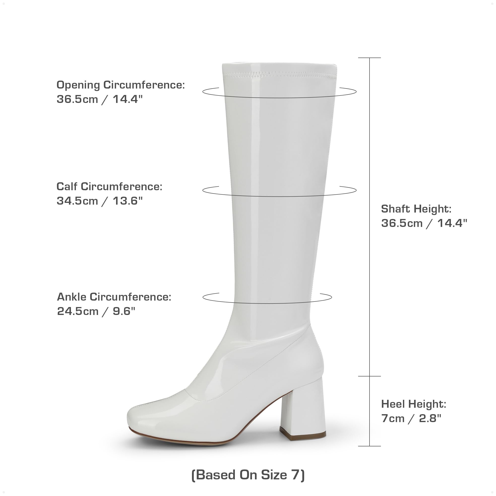 DREAM PAIRS Women's Gogo Boots Square Toe Chunky Wide Calf Knee High Boots For Women