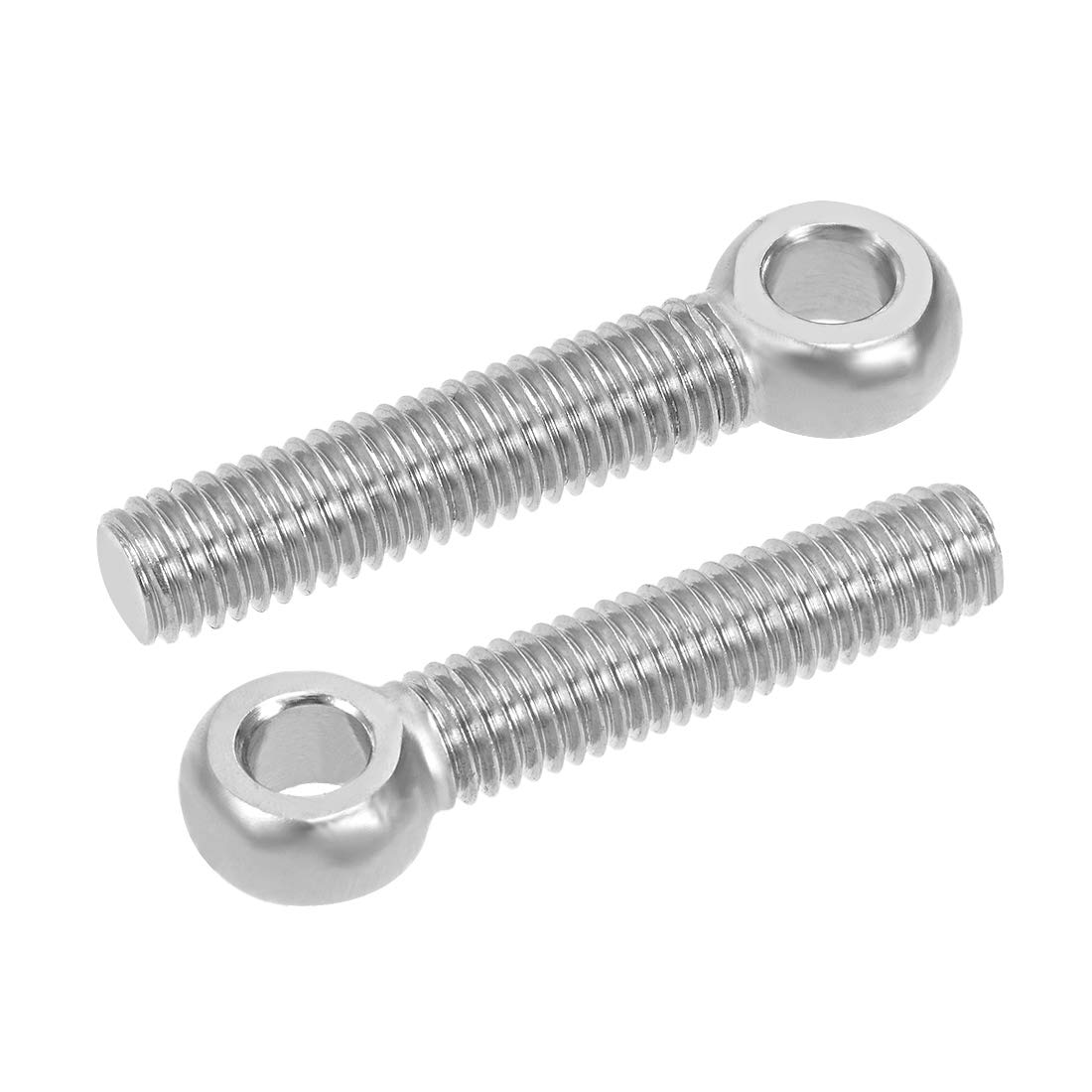sourcing map M8 x 40mm 304 Stainless Steel Machine Shoulder Lift Eye Bolt Rigging Silver Tone 5pcs