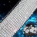 New Crystal steering wheel cover, PU leather Bling Bling Rhinestone, Black Universal 15-inch Protector for Female Girls. (Bling Bling)