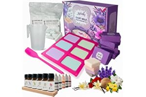 Maboko Goat Milk SOAP Making KIT for Adults – 2lb Pre-Cut Base, 6 Colors, 6 Scents, Silicone Mold, Pitcher & Gift Boxes – All-in-One DIY Soap Kit with Supplies