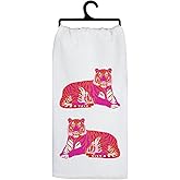 Koesus Funky Tiger Kitchen Towels, Pink and Orange Tiger Preppy Hand Towels for Bathroom, Maximalist Animal Print Dish Towels Tea Towels, Funky Tiger Bathroom Decor, Pink Kitchen Decor, 16x24 Inch