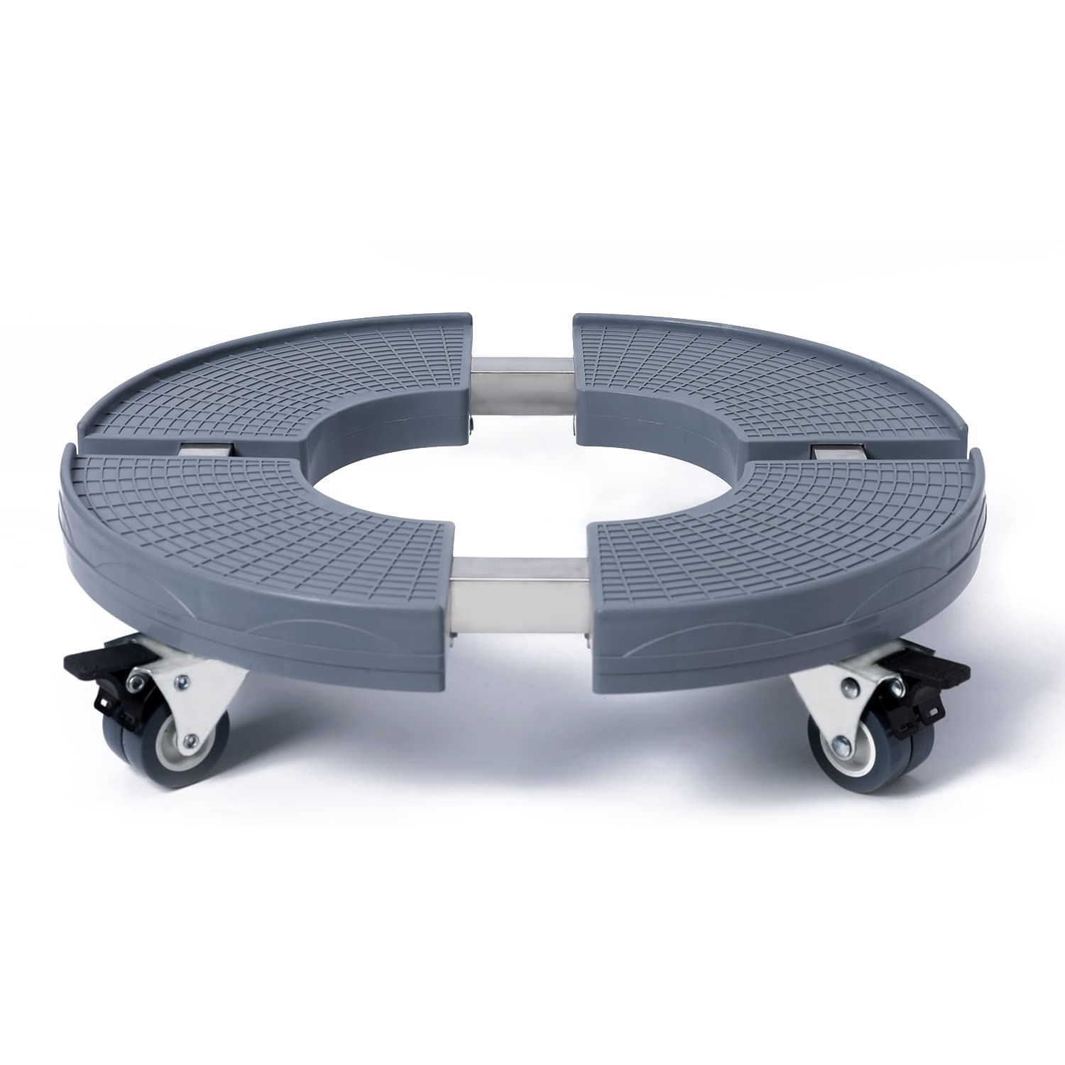 ETRAVEL Plant Caddy with Wheels Adjustable 38-50CM, Heavy Duty Rolling Plant Stand 190 KG Load-bearing Capacity, Indoor Outdoor Large Plant Cart Dolly with Casters Plant Roller Tray (GREY)