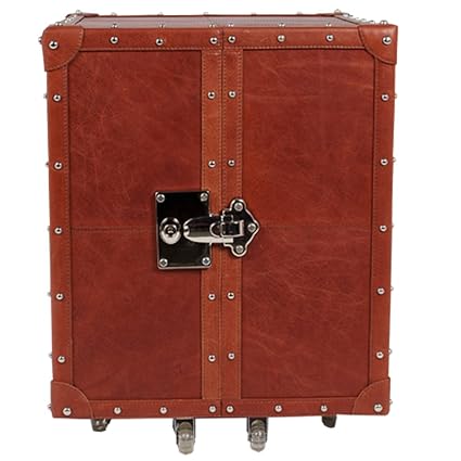 Home Decor genuine leather Stylish Bar Cabinet With Wine Glass Storage. Movable bar unit with wheels