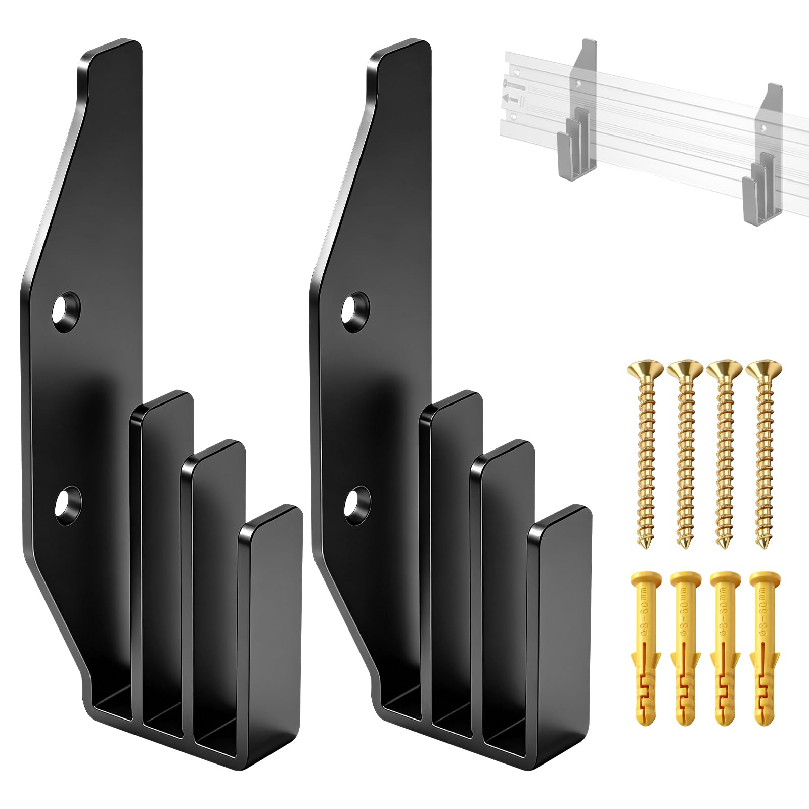 Photo 1 of 1 Pair Track Saw Guide Rails Holders (Accommodates 3 Guide Rails) Track Mount Storage System Tracksaw Guide Rail Bracker Accessories Circular Saw Guide Hooks