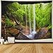 Heopapin Landscape Tapestry Mountain Cave Waterfall Tapestry Forest Trees Tapestry Nature Tapestry Tropical Jungle Tapestry Wall Hanging for Bedroom Living Room Dorm(W59.1 × H51.2)
