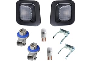 HERCOO LED License Plate Light Lens Rear Lamp Socket Black Cover Housing Clip Retainer Compatible with 2003-2018 Dodge Ram 1500 2500 3500 Pickup Truck Rear Step Bumper Aftermarket Repalcement