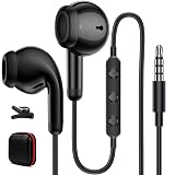Wired Earbuds for Chromebook ThinkPad Laptop3.5mm in Ear Noise Cancelling Headphones with Microphone Plug in Ear buds for Kindle Fire HD108 Tablet Computer Earphone for Samsung Galaxy A14 A15 Switch