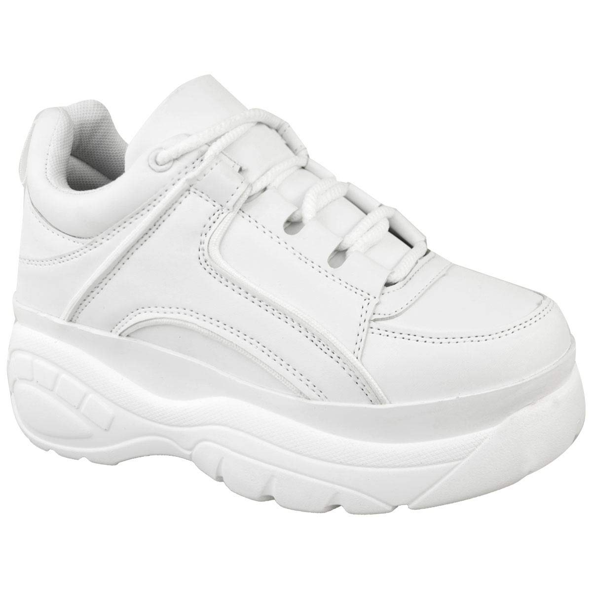 chunky white platform trainers