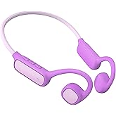 Kids Bluetooth Headphones, Wireless Kids Earbuds with 85dB Volume Limit, Bluetooth5.3, Air Conduction Open-Ear Headphones, 20-Hour Playtime, with Built-in Mic for Toddlers, Boys and Girls (Purple)