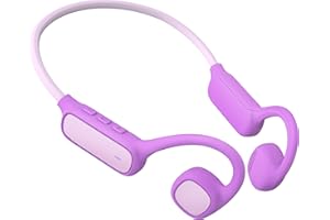 GORSUN Kids Bluetooth Headphones, Wireless Kids Earbuds with 85dB Volume Limit, Bluetooth5.3, Air Conduction Open-Ear Headphones, 20-Hour Playtime, with Built-in Mic for Toddlers, Boys and Girls (Purple)