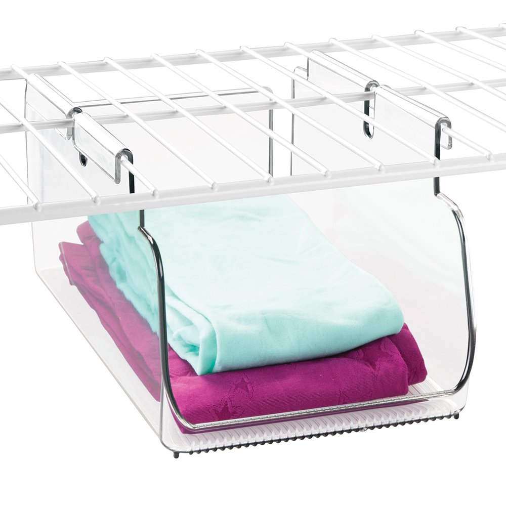 mDesign Wire Shelving Organizer, Closet or Pantry Hanging Storage Bin